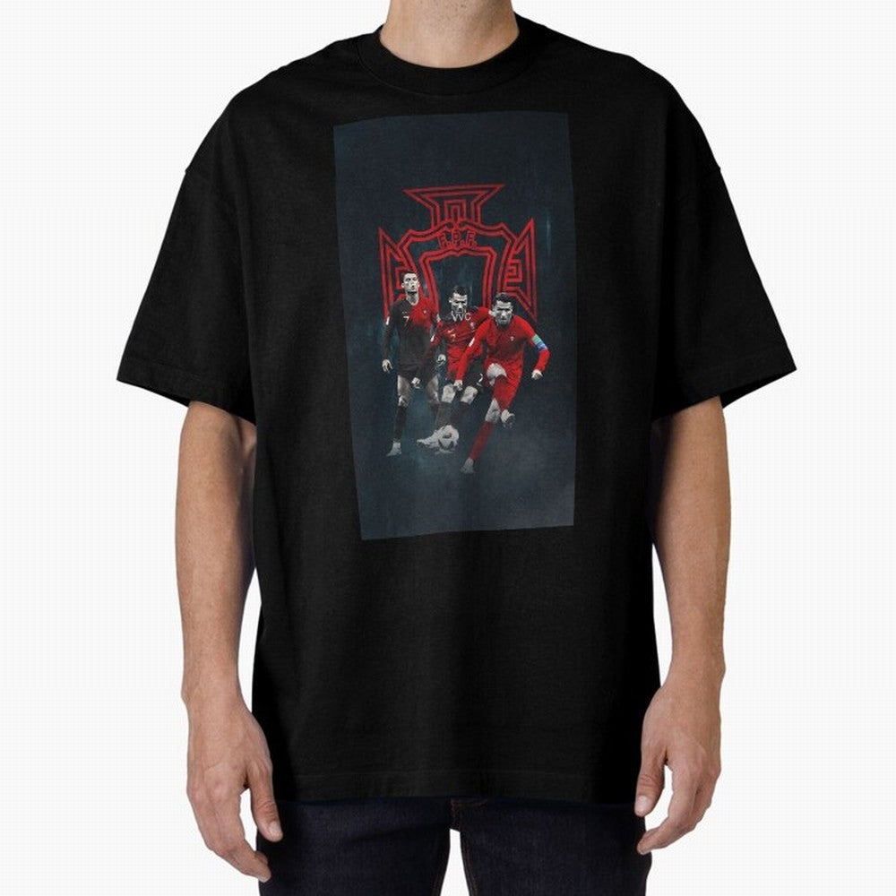 Art CR7 Wallpaper Oversized T-Shirt Celebrate Golden Goal Energy in Match Day Hype around FIFA World Cup 2026, Haaland, Brazil, Portugal and Argentina, Goal Celebration Energy, Supporter Heritage, Football Icons and Worldwide Tournament Joy; Ideal