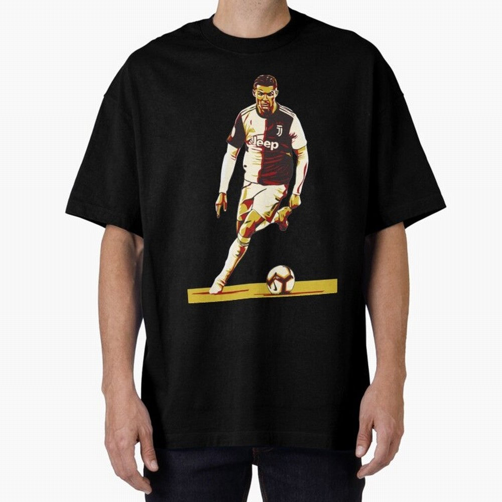 Cristiano Ronaldo Ronaldo Oversized T-Shirt Capture Stadium Memories from Global Football Passion for FIFA World Cup 2026 Group Stage, Capturing Haaland and Mbappe, Brazil, Portugal and Argentina, Vintage Soccer Flavor, Modern Football Stars,