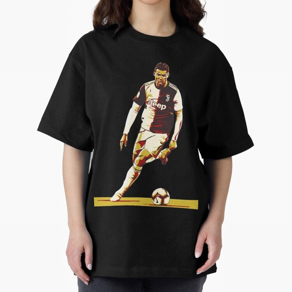 Cristiano Ronaldo Ronaldo Oversized T-Shirt Capture Stadium Memories from Global Football Passion for FIFA World Cup 2026 Group Stage, Capturing Haaland and Mbappe, Brazil, Portugal and Argentina, Vintage Soccer Flavor, Modern Football Stars,