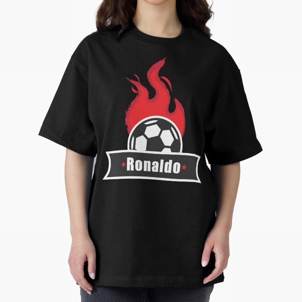 Football Player Design Oversized T-Shirt Stand with FIFA World Cup 2026 USA Canada Mexico Spirit, Connected to France and Portugal, Messi, Neymar and Mbappe, Vintage Soccer Flavor, Modern Football Stars, National Flags and Final Night Emotion; Made