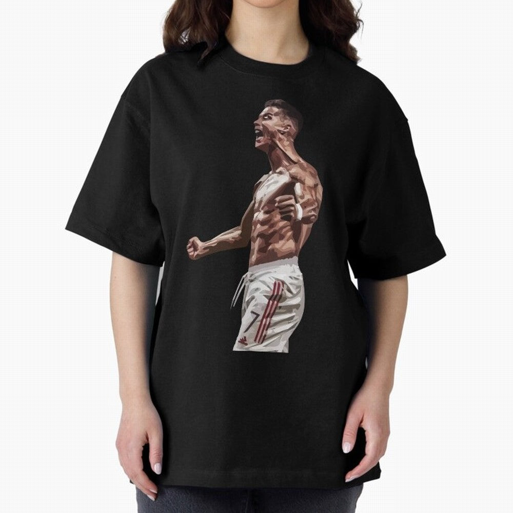 Cristiano Ronaldo - Celebration - CR7 - Black Oversized T-Shirt Bring Legendary Rivalry Energy to FIFA World Cup 2026 USA Canada Mexico Connected to Neymar, Haaland and Cristiano Ronaldo, Spain Energy, Stadium Chants, National Pride, Trophy Dreams