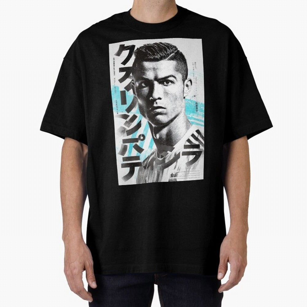 Cristiano Japanese Poster Oversized T-Shirt Fuel Global Football Passion for FIFA World Cup 2026, Made for Neymar, Netherlands, Football History, Final Match Energy, Crowd Noise and Once in a Lifetime Moments; Perfect for Fans, Collectors, Family
