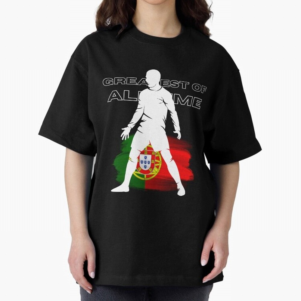 Cristiano Ronaldo Portugal Greatest Of All Time Oversized T-Shirt Fuel Match Day Hype around FIFA World Cup 2026 Group Stage, Mbappe, France and Portugal, Game Day Rituals, Football Legends, Country Pride and the Road to the Final; Perfect for
