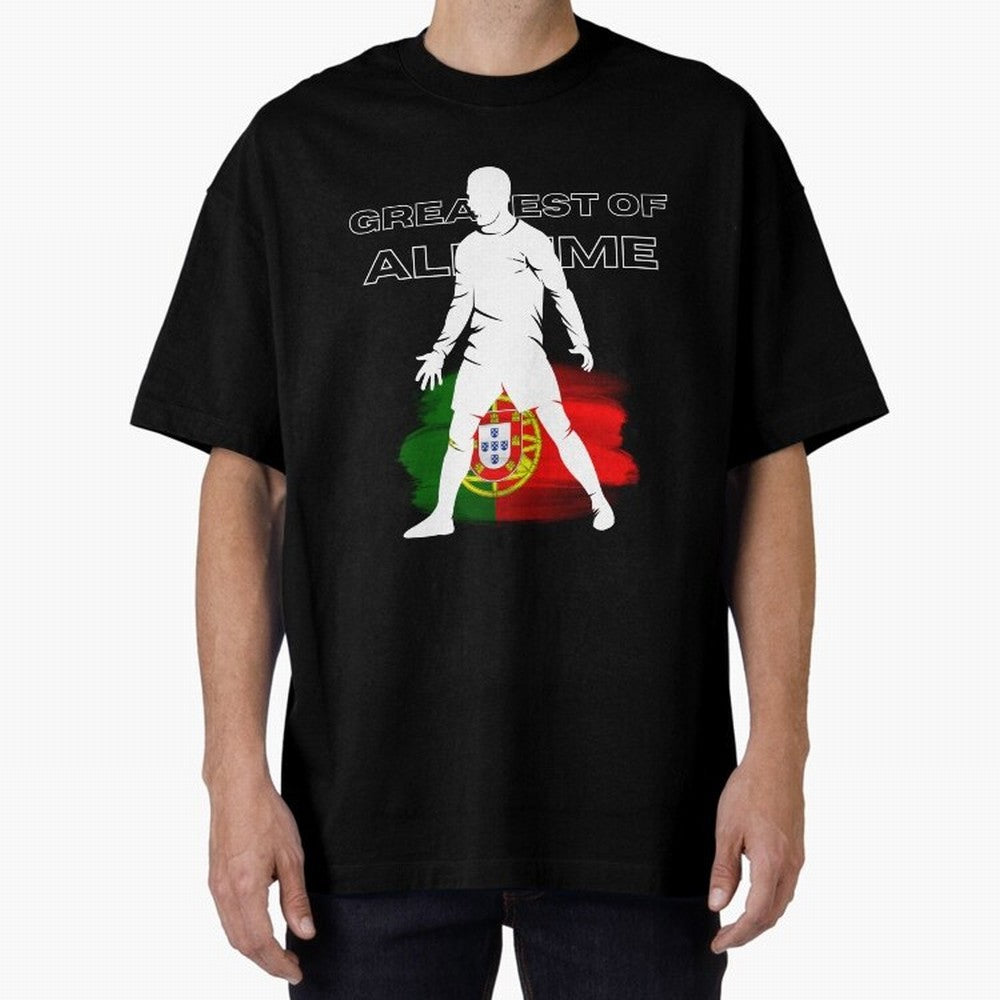 Cristiano Ronaldo Portugal Greatest Of All Time Oversized T-Shirt Fuel Match Day Hype around FIFA World Cup 2026 Group Stage, Mbappe, France and Portugal, Game Day Rituals, Football Legends, Country Pride and the Road to the Final; Perfect for