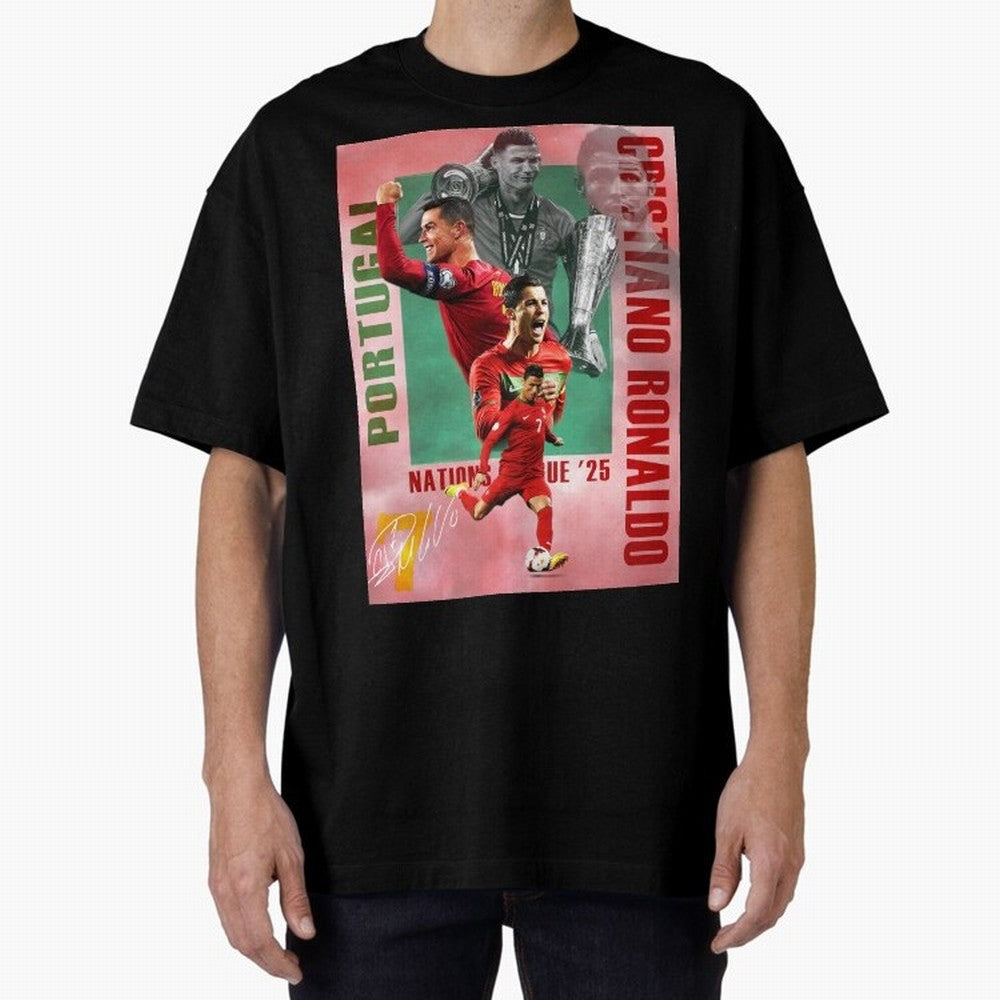 Cristiano Ronaldo Portugal Football Legend Oversized T-Shirt Refresh FIFA World Cup 2026 USA Canada Mexico for Fans of Cristiano Ronaldo and France, Bringing Worldwide Fan Energy, Dramatic Goals, Stadium Lights and Championship Celebrations; Made