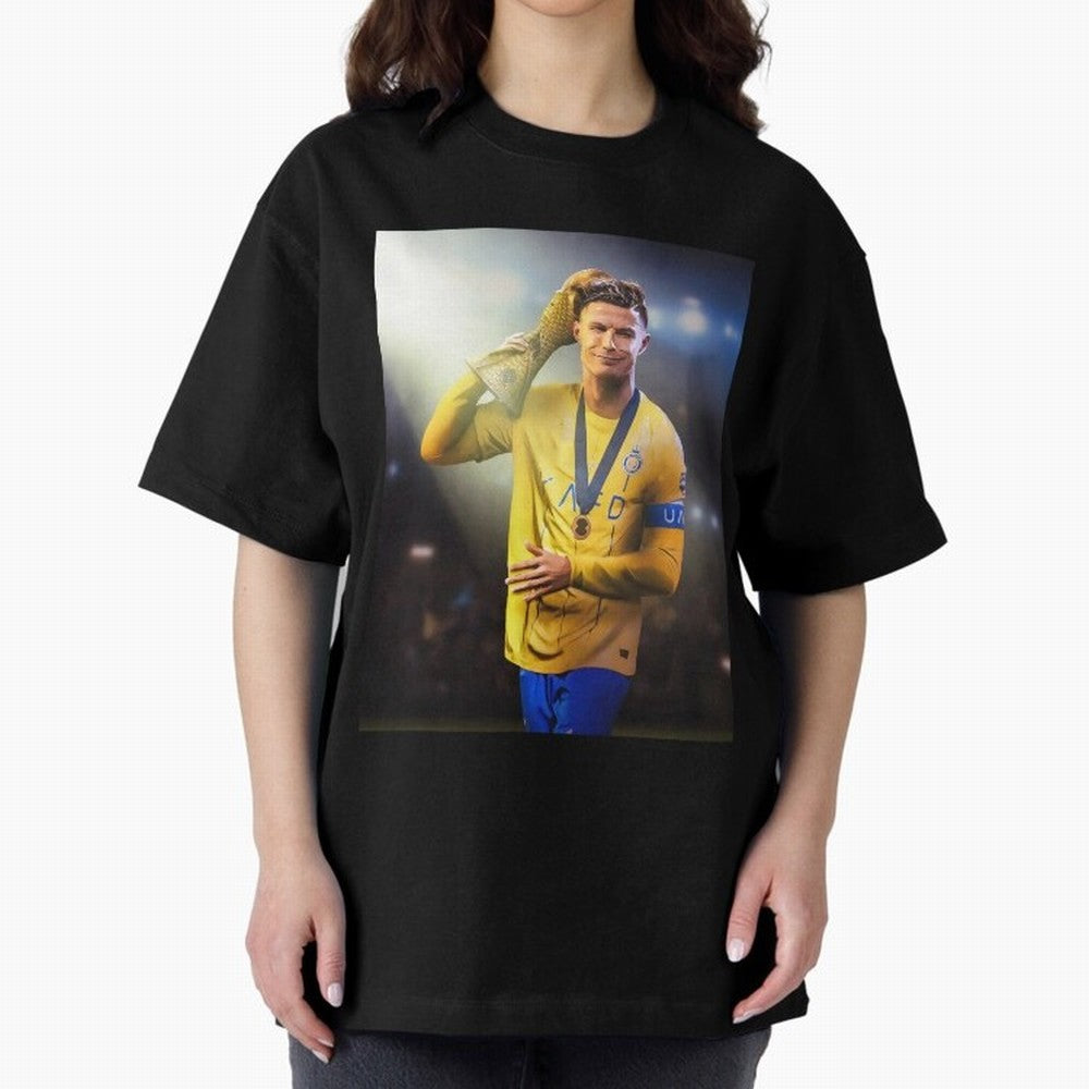 Cristiano Ronaldo Active( Oversized T-Shirt Celebrate National Team Dreams in FIFA World Cup 2026 USA Canada Mexico Spirit, Featuring England, Messi, Championship Spirit, Famous Goals, Roaring Crowds and International Football Unity; Perfect for