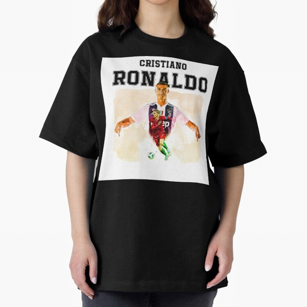 Cristiano Ronaldo 7 Oversized T-Shirt Embrace the FIFA World Cup 2026 Group Stage Journey through Cristiano Ronaldo, Haaland and CR7 Highlights, Brazil Pride, Championship Spirit, Famous Goals, Roaring Crowds and International Football Unity;