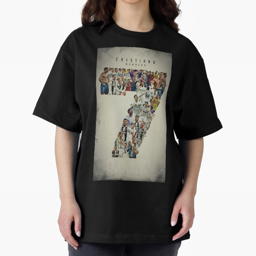 Cristiano Ronaldo Oversized T-Shirt Fuel Your Fan Pride for FIFA World Cup 2026 USA Canada Mexico Featuring Mbappe and Neymar, Argentina Energy, Worldwide Fan Energy, Dramatic Goals, Stadium Lights and Championship Celebrations; Ideal for