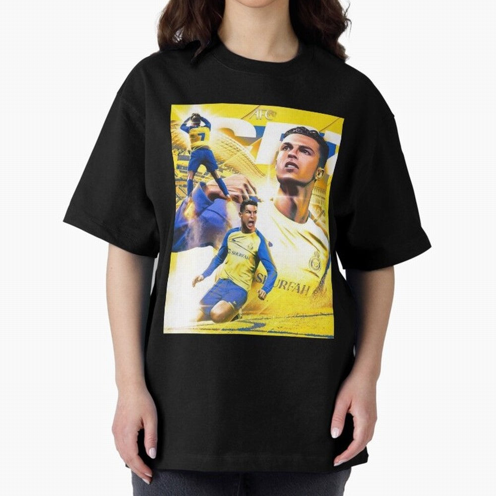 Cristiano Ronaldo Al-Nassr Football Club Oversized T-Shirt Celebrate Rivalries and Pride in FIFA World Cup 2026 USA Canada Mexico Built around Neymar, Brazil Energy, Football Passion, Legendary Performances, Festival Vibes and Supporter Community;