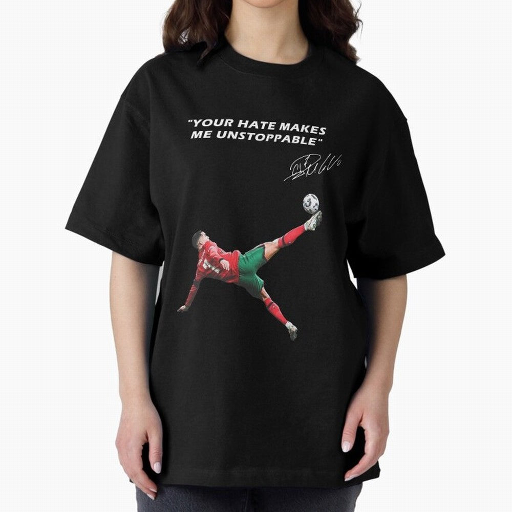 Cristiano Ronaldo Footballer Oversized T-Shirt Relive the Noise and Pride of the FIFA World Cup 2026 Journey through Cristiano Ronaldo, Haaland and CR7 Highlights, France and Portugal Pride, Goal Celebration Energy, Supporter Heritage, Football