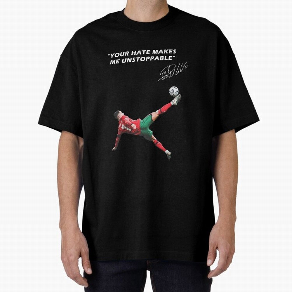 Cristiano Ronaldo Footballer Oversized T-Shirt Relive the Noise and Pride of the FIFA World Cup 2026 Journey through Cristiano Ronaldo, Haaland and CR7 Highlights, France and Portugal Pride, Goal Celebration Energy, Supporter Heritage, Football