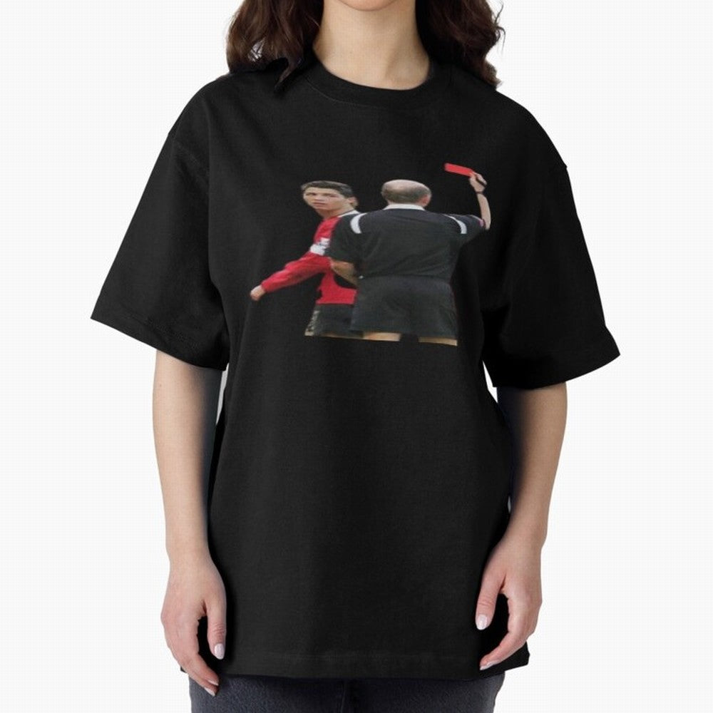 Cristiano Ronaldo Red Card Oversized T-Shirt Relive the Noise and Pride of FIFA World Cup 2026 USA Canada Mexico with Messi and Cristiano Ronaldo, Argentina Energy, Stadium Chants, National Pride, Trophy Dreams and Unforgettable Football Memories;