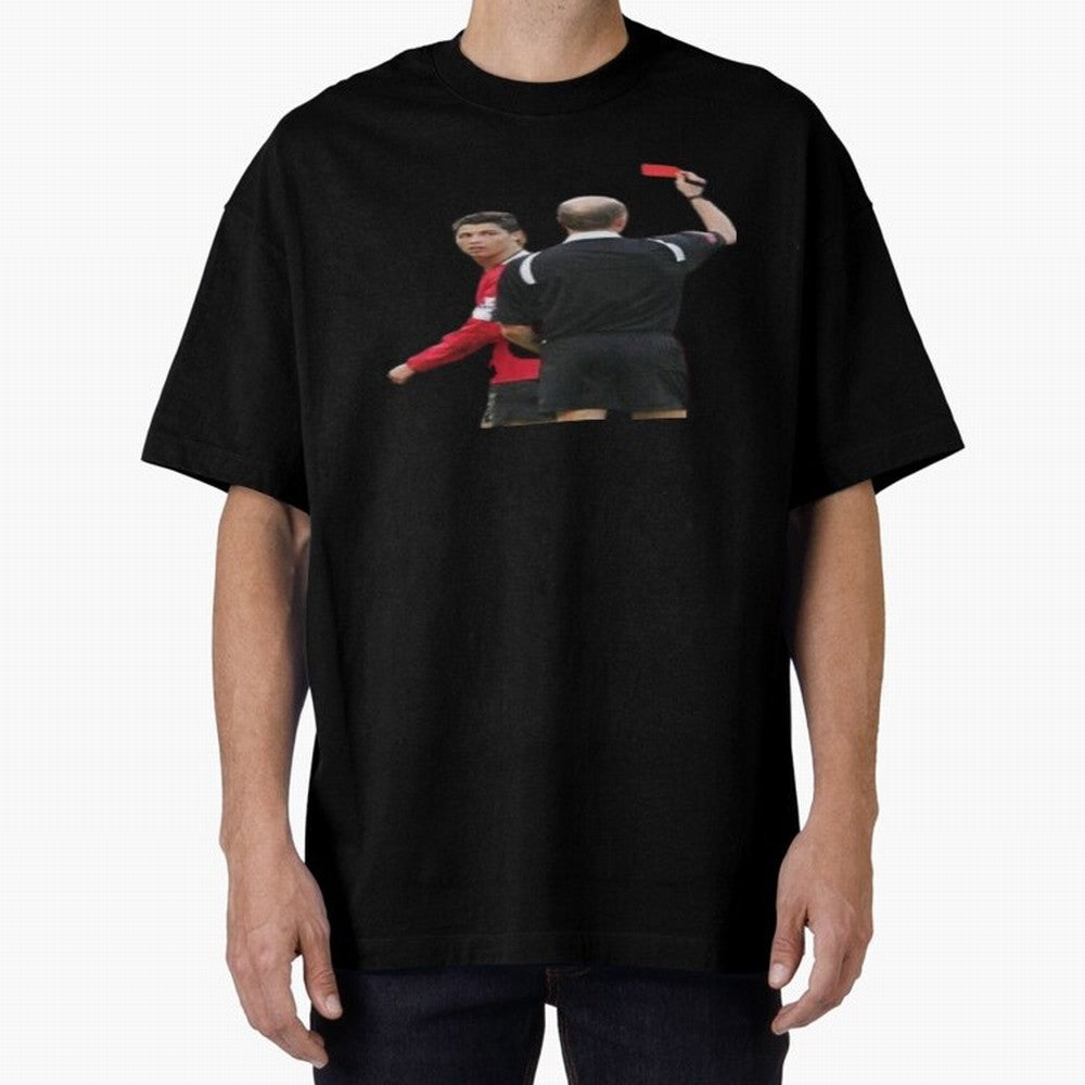 Cristiano Ronaldo Red Card Oversized T-Shirt Relive the Noise and Pride of FIFA World Cup 2026 USA Canada Mexico with Messi and Cristiano Ronaldo, Argentina Energy, Stadium Chants, National Pride, Trophy Dreams and Unforgettable Football Memories;