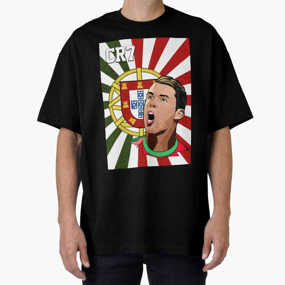 Cristiano Ronaldo 7 Oversized T-Shirt Create Global Football Passion for FIFA World Cup 2026 USA Canada Mexico, Celebrating Haaland, France, Supporter Pride, Iconic Celebrations, Legendary Names and Global Match Day Energy; Great for Watch Parties,