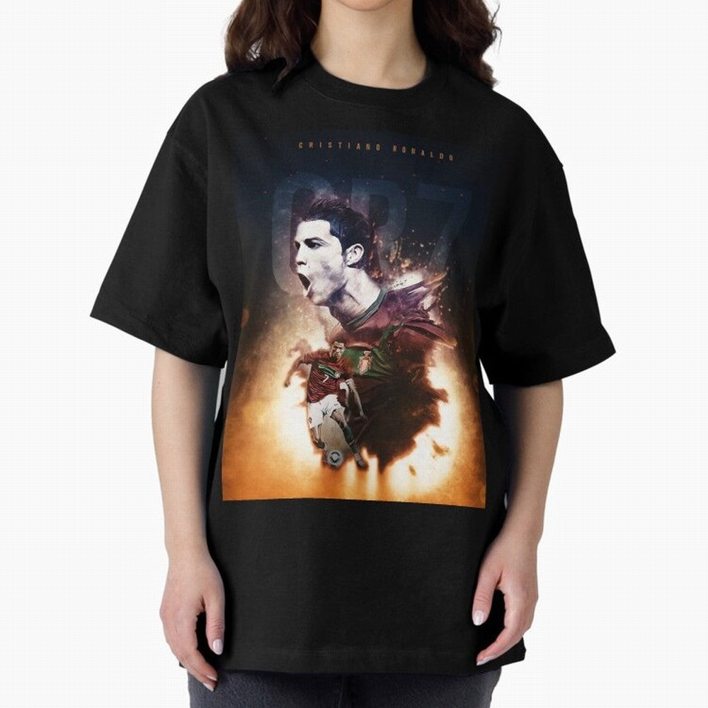 Cristiano Ronaldo 7 Oversized T-Shirt Join the Global Buzz around FIFA World Cup 2026 Group Stage Spirit, Featuring Spain, Haaland and Mbappe, Global Supporter Spirit, Legendary Goals, National Colors and Tournament Celebration; Great for