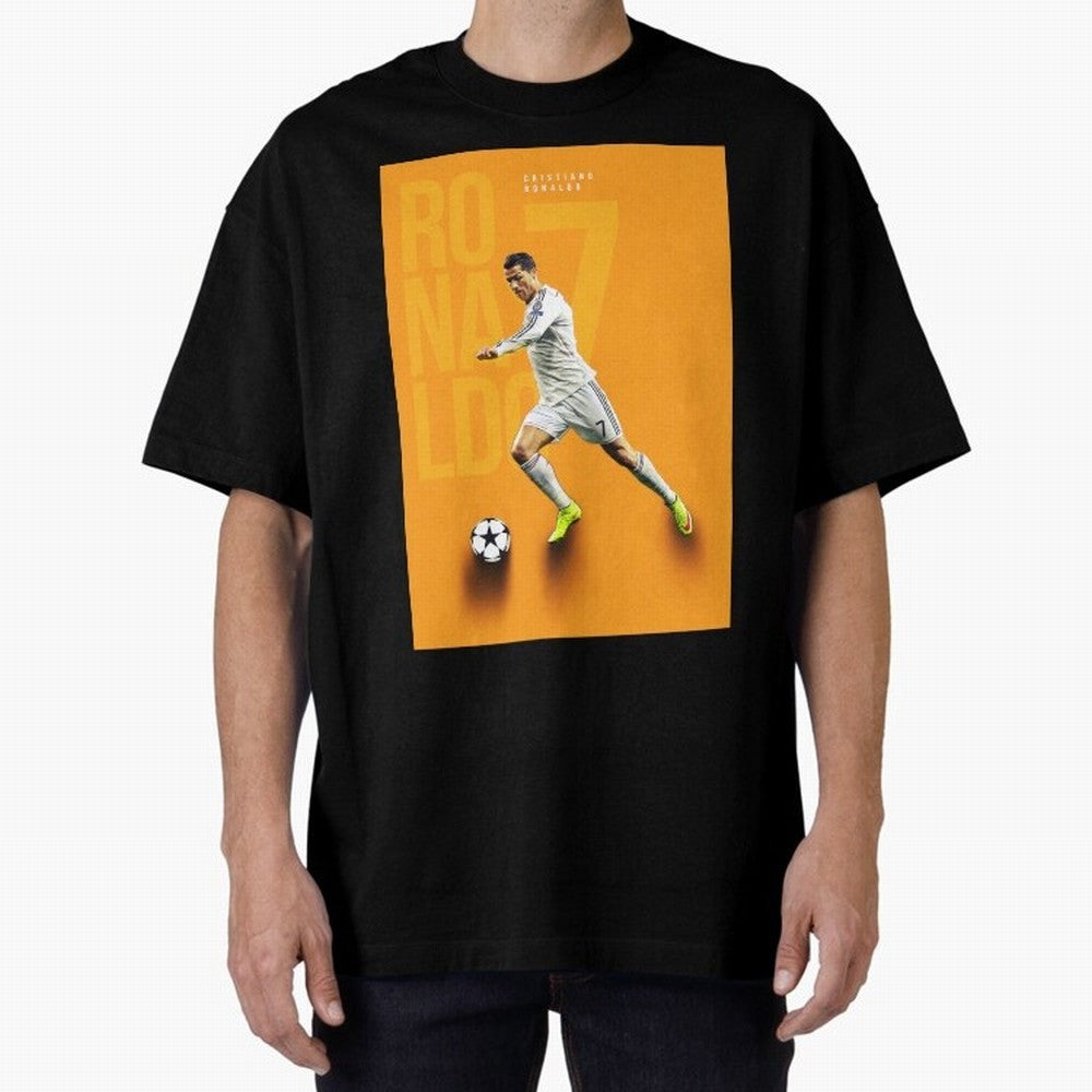 Cristiano Ronaldo 7 Oversized T-Shirt Support FIFA World Cup 2026 USA Canada Mexico for Fans of Messi, Neymar and Mbappe and France and Portugal, Bringing Sports Nostalgia, International Competition, Famous Players and Unforgettable Victories;