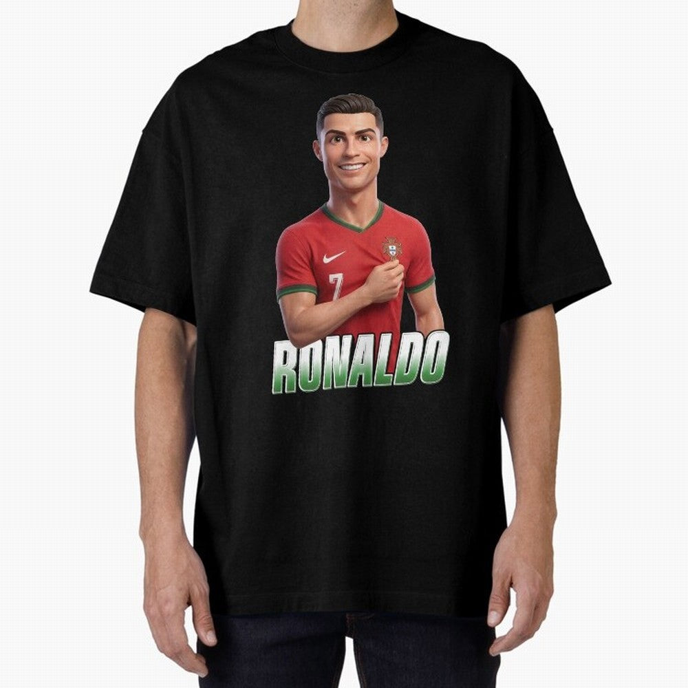 Ronaldo Oversized T-Shirt Bring Global Tournament Vibes to FIFA World Cup 2026 Spirit, Highlighting England, Mbappe, Match Day Excitement, Supporter Culture, Golden Goals and Global Football Passion; Ideal for Passionate Fans Who Love Underdog