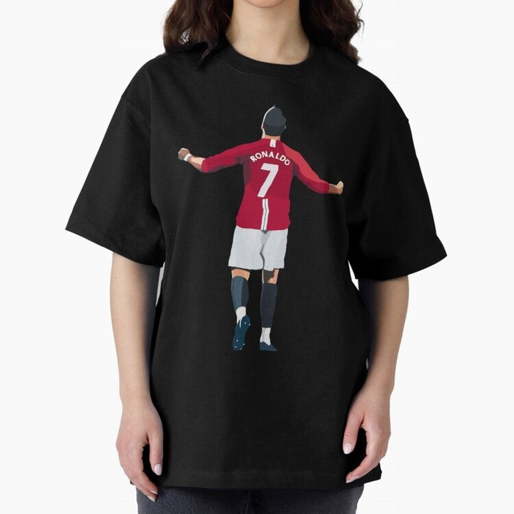 Cristiano Ronaldo Active Oversized T-Shirt Live for the Drama of FIFA World Cup 2026 USA Canada Mexico Spirit, Inspired by Argentina, France and Brazil, CR7 and Messi, Retro Football Energy, Iconic Rivalries, Trophy Chase Drama and Stadium
