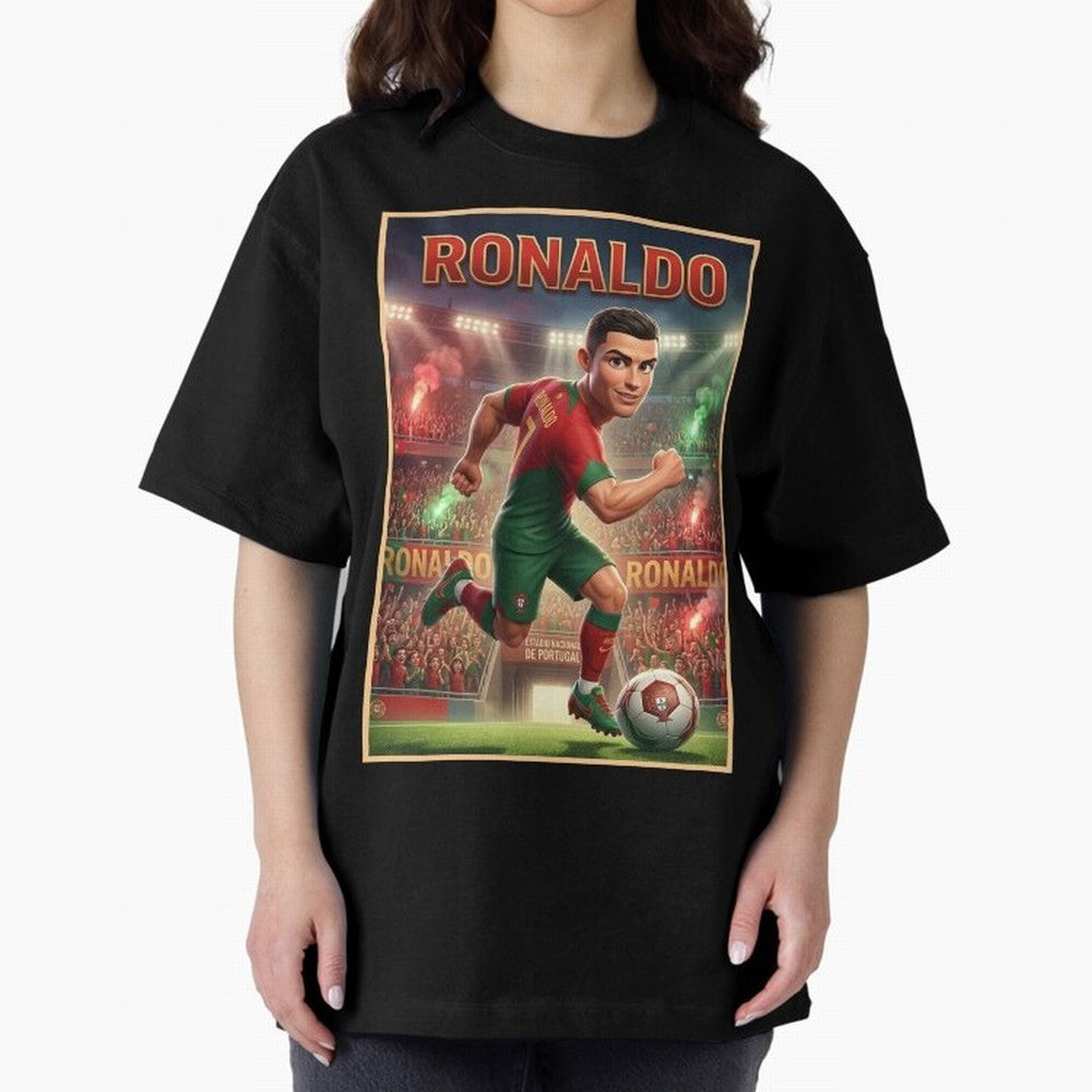 Ronaldo Oversized T-Shirt Bring Global Football Passion for FIFA World Cup 2026 USA Canada Mexico, Made for Mbappe and Neymar, Argentina, Fan Favorite Moments, National Team Passion, Big Match Drama and Soccer History; Ideal for Football Dads,