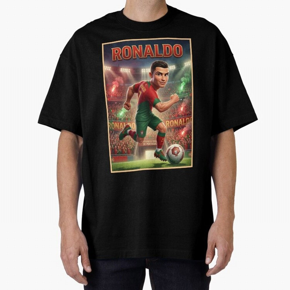Ronaldo Oversized T-Shirt Bring Global Football Passion for FIFA World Cup 2026 USA Canada Mexico, Made for Mbappe and Neymar, Argentina, Fan Favorite Moments, National Team Passion, Big Match Drama and Soccer History; Ideal for Football Dads,