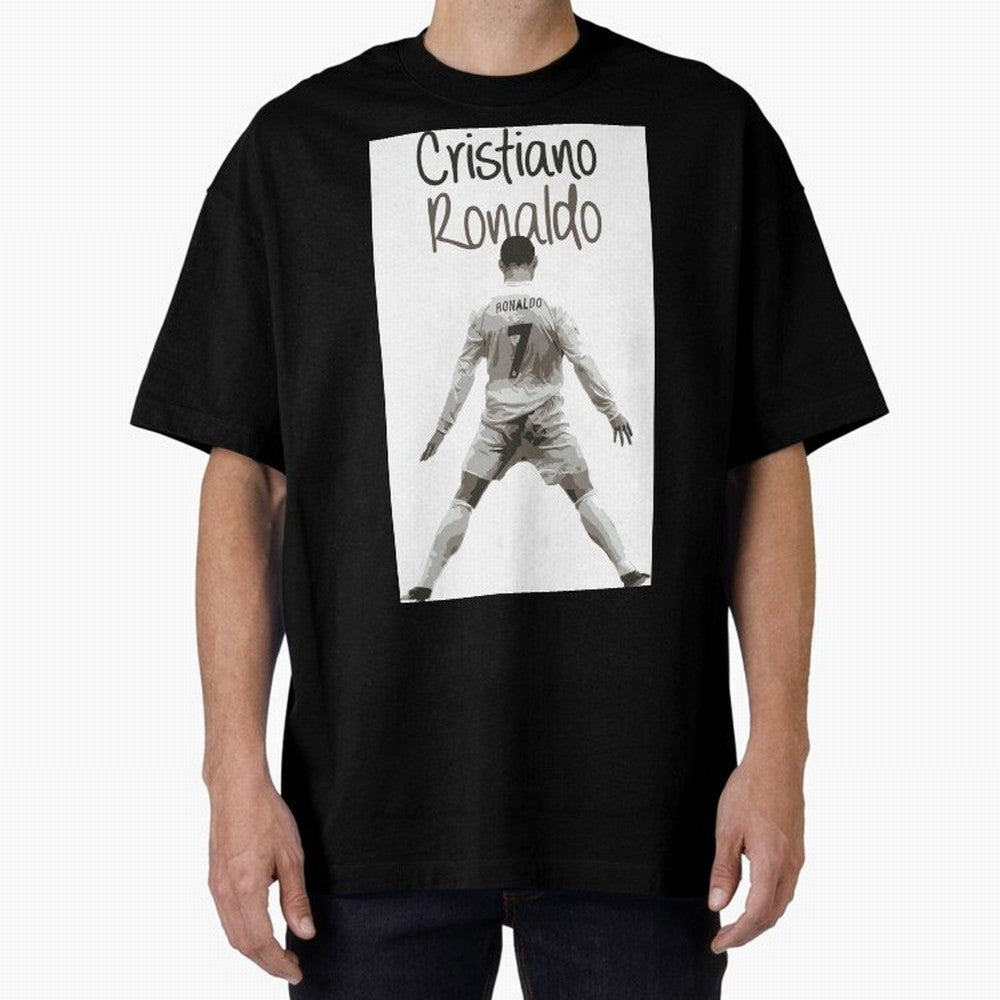 Cristiano Ronaldo Celebration Oversized T-Shirt Celebrate Fan Culture around Match Day Hype around FIFA World Cup 2026 Group Stage, Messi, Neymar and Mbappe, England, France and Netherlands, Football Passion, Legendary Performances, Festival Vibes