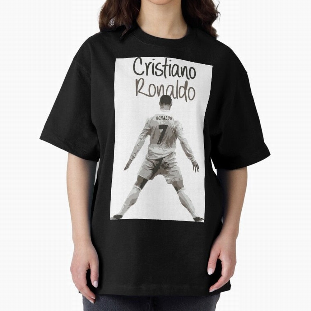 Cristiano Ronaldo Celebration Oversized T-Shirt Celebrate Fan Culture around Match Day Hype around FIFA World Cup 2026 Group Stage, Messi, Neymar and Mbappe, England, France and Netherlands, Football Passion, Legendary Performances, Festival Vibes