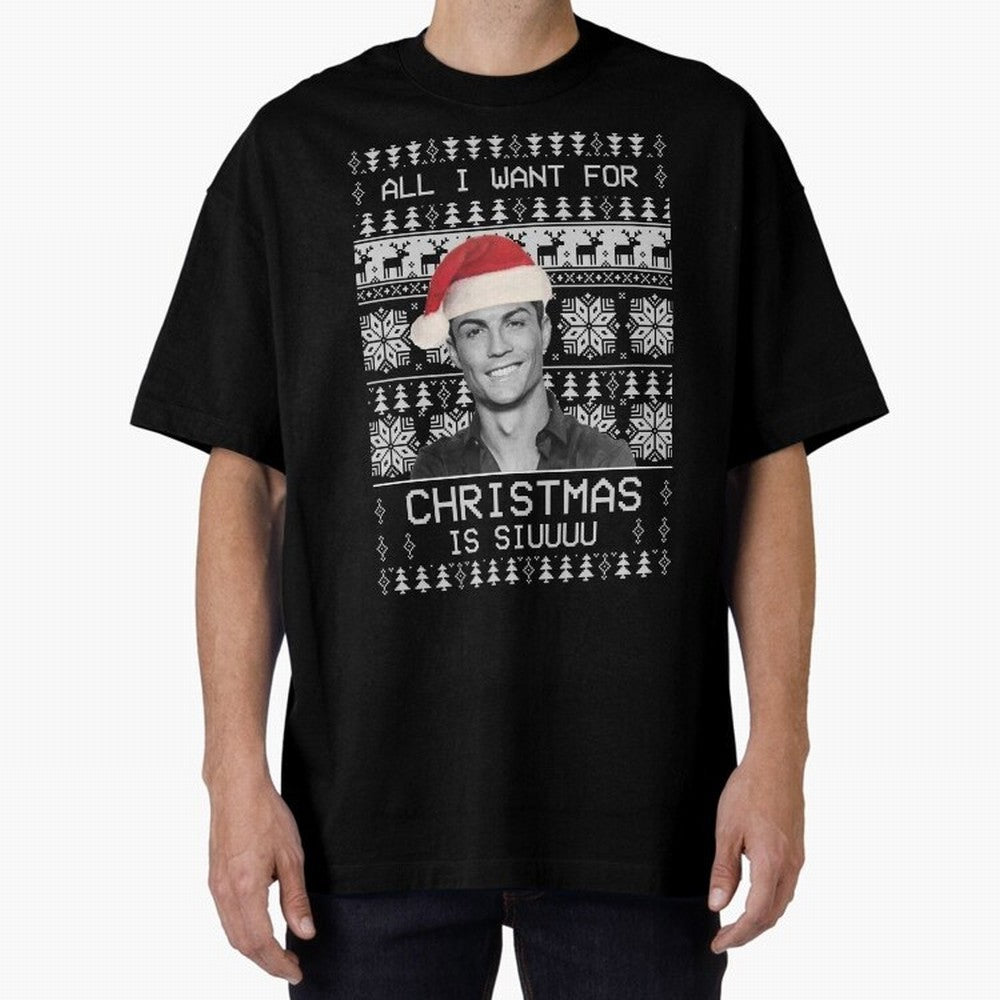 cristiano ronaldo siuuu funny christmas sweater Oversized T-Shirt Support Your Favorite Stars during FIFA World Cup 2026 USA Canada Mexico Driven by Messi, CR7 and Mbappe, France Energy, Stadium Chants, National Pride, Trophy Dreams and