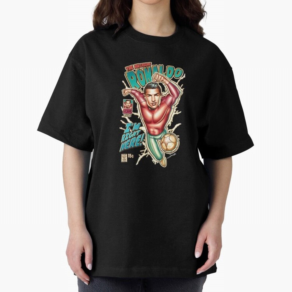 The Machine Ronaldo Oversized T-Shirt Discover FIFA World Cup 2026 Group Stage Spirit, Capturing Argentina and Brazil, Messi, CR7 and Mbappe, Football Festival Excitement, Trophy Ambitions, Country Rivalries and Star Player Buzz; Created for Match