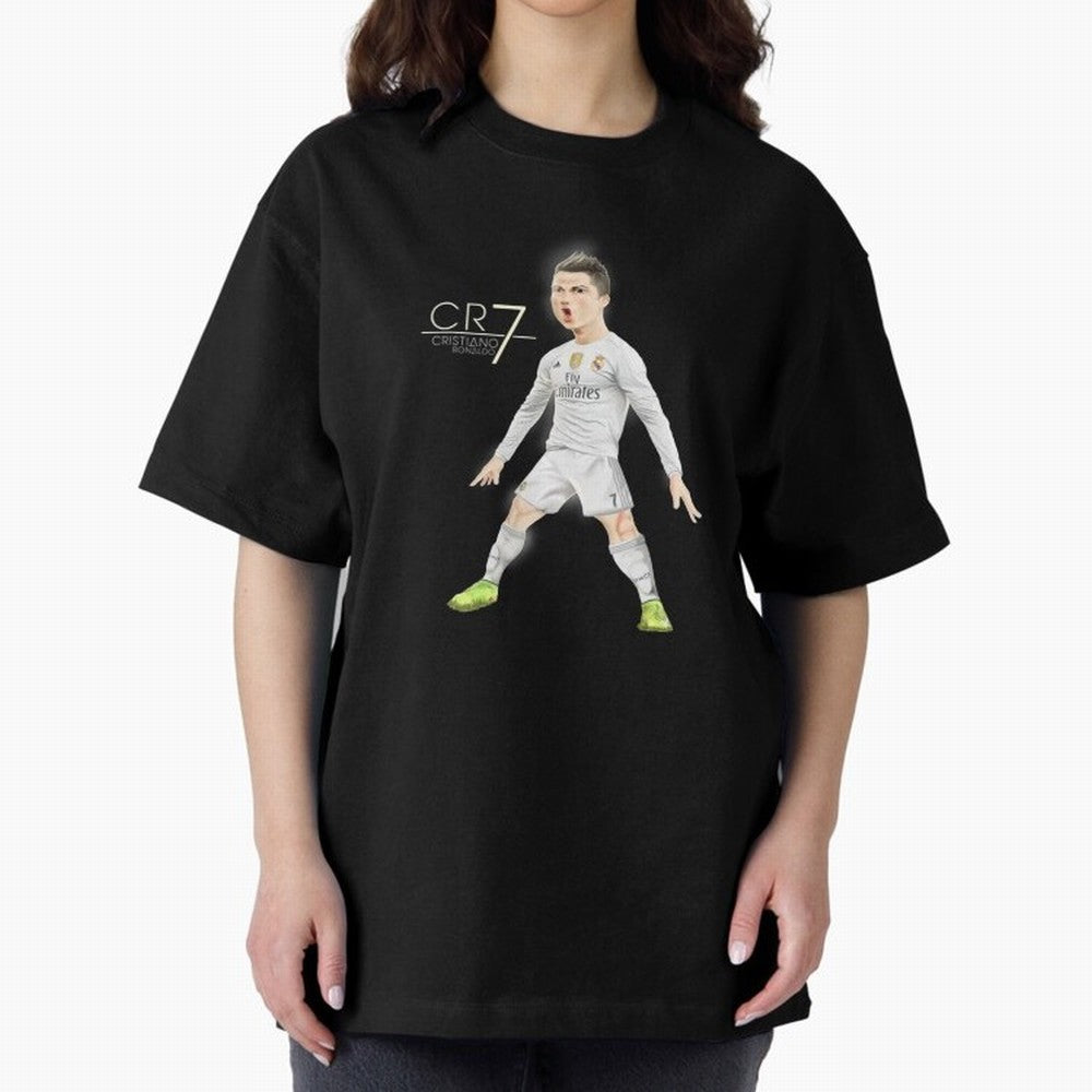 CR7 Oversized T-Shirt Carry the Dream of FIFA World Cup 2026 USA Canada Mexico for Fans of Haaland and Germany, Bringing Vintage Soccer Flavor, Modern Football Stars, National Flags and Final Night Emotion; Perfect for Supporters Who Want Bold