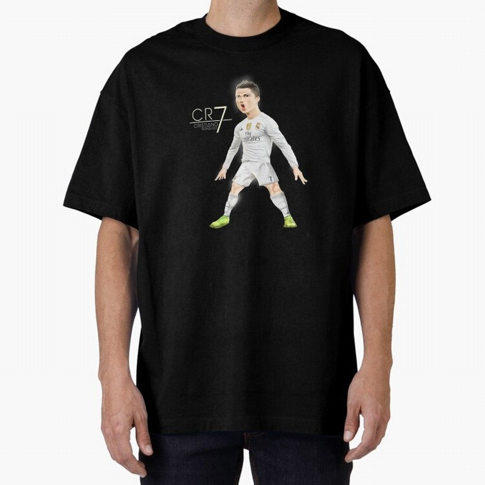 CR7 Oversized T-Shirt Carry the Dream of FIFA World Cup 2026 USA Canada Mexico for Fans of Haaland and Germany, Bringing Vintage Soccer Flavor, Modern Football Stars, National Flags and Final Night Emotion; Perfect for Supporters Who Want Bold