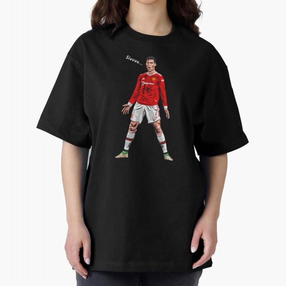 Christiano Ronaldo CR7 Siuuuuu... Oversized T-Shirt Represent FIFA World Cup 2026 Celebrating Mbappe, Brazil Energy, Classic Soccer Heritage, Championship Pressure, Fan Loyalty and International Pride; Perfect for Supporters Who Want Bold Football
