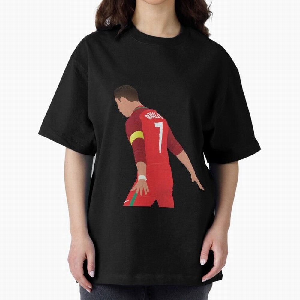 Cristiano Ronaldo - Portugal Oversized T-Shirt Remember Iconic Moments from Match Day Hype around FIFA World Cup 2026, Messi, CR7 and Mbappe, England, France and Netherlands, Global Supporter Spirit, Legendary Goals, National Colors and Tournament