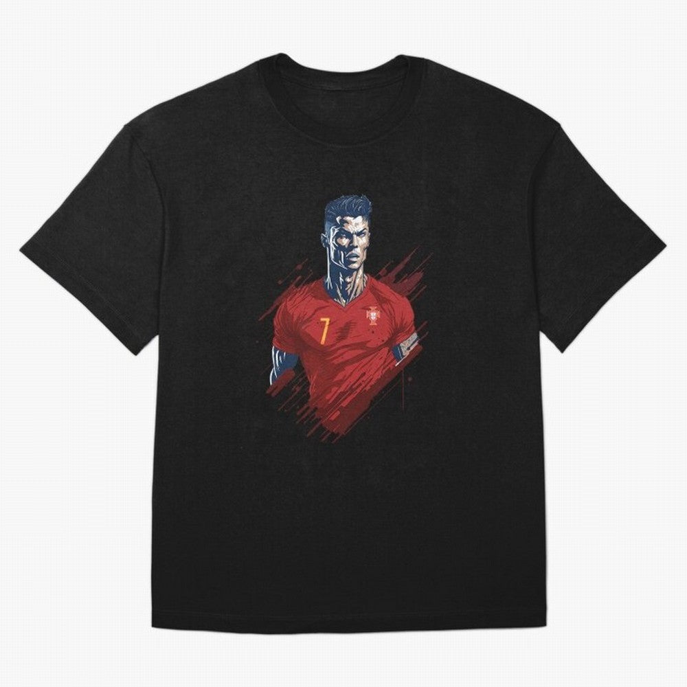 Cristiano Ronaldo splash art Oversized T-Shirt Bring a Champion Mindset to FIFA World Cup 2026 for Fans of Cristiano Ronaldo, Haaland and CR7 and Spain and Netherlands, Bringing Sports Nostalgia, International Competition, Famous Players and