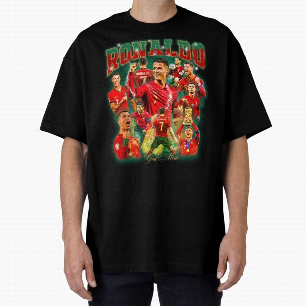 Ronaldo Vintage Bootleg Design Oversized T-Shirt Celebrate Football Dreams Across FIFA World Cup 2026 Built around Cristiano Ronaldo, Haaland and CR7, Brazil Energy, Vintage Soccer Flavor, Modern Football Stars, National Flags and Final Night