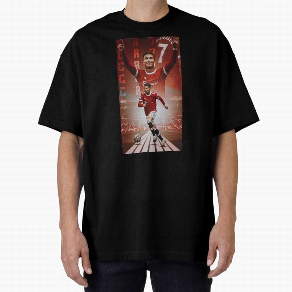 Cristiano Ronaldo Manchester Home 202122 , Ronaldo Gifts, Ronaldo Best Selling , Ronaldo Top Items Oversized T-Shirt Celebrate Fan Favorites in FIFA World Cup 2026 USA Canada Mexico for Fans of CR7 and Messi and France, Bringing Goal Celebration