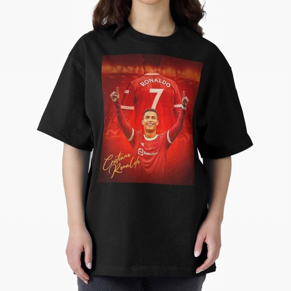 Cristiano Ronaldo Poster Oversized T-Shirt Honor Champions and Dreams in FIFA World Cup 2026 USA Canada Mexico Made for Mbappe and Neymar, Spain Energy, Fan Favorite Moments, National Team Passion, Big Match Drama and Soccer History; Created for