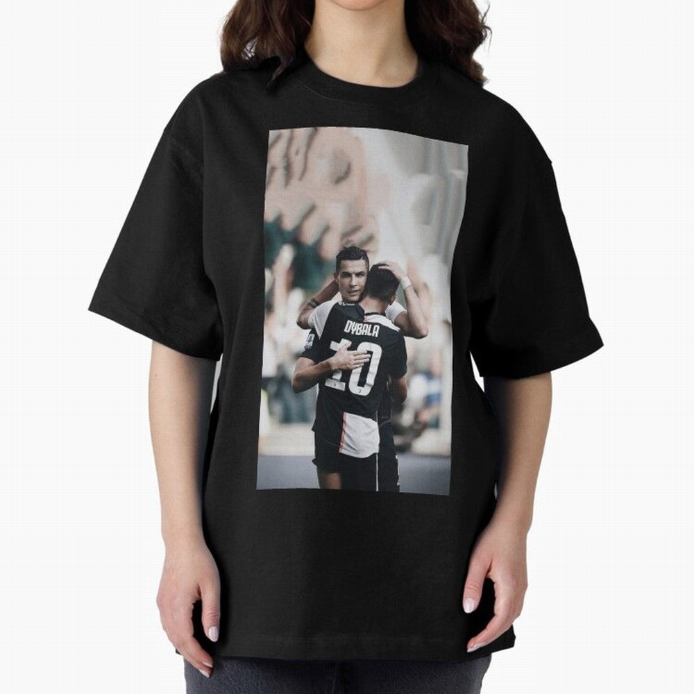 ronaldo with dybala Oversized T-Shirt Carry National Pride through FIFA World Cup 2026 Group Stage Spirit, with Netherlands, Messi, Neymar and Mbappe, Match Day Excitement, Supporter Culture, Golden Goals and Global Football Passion; Made for
