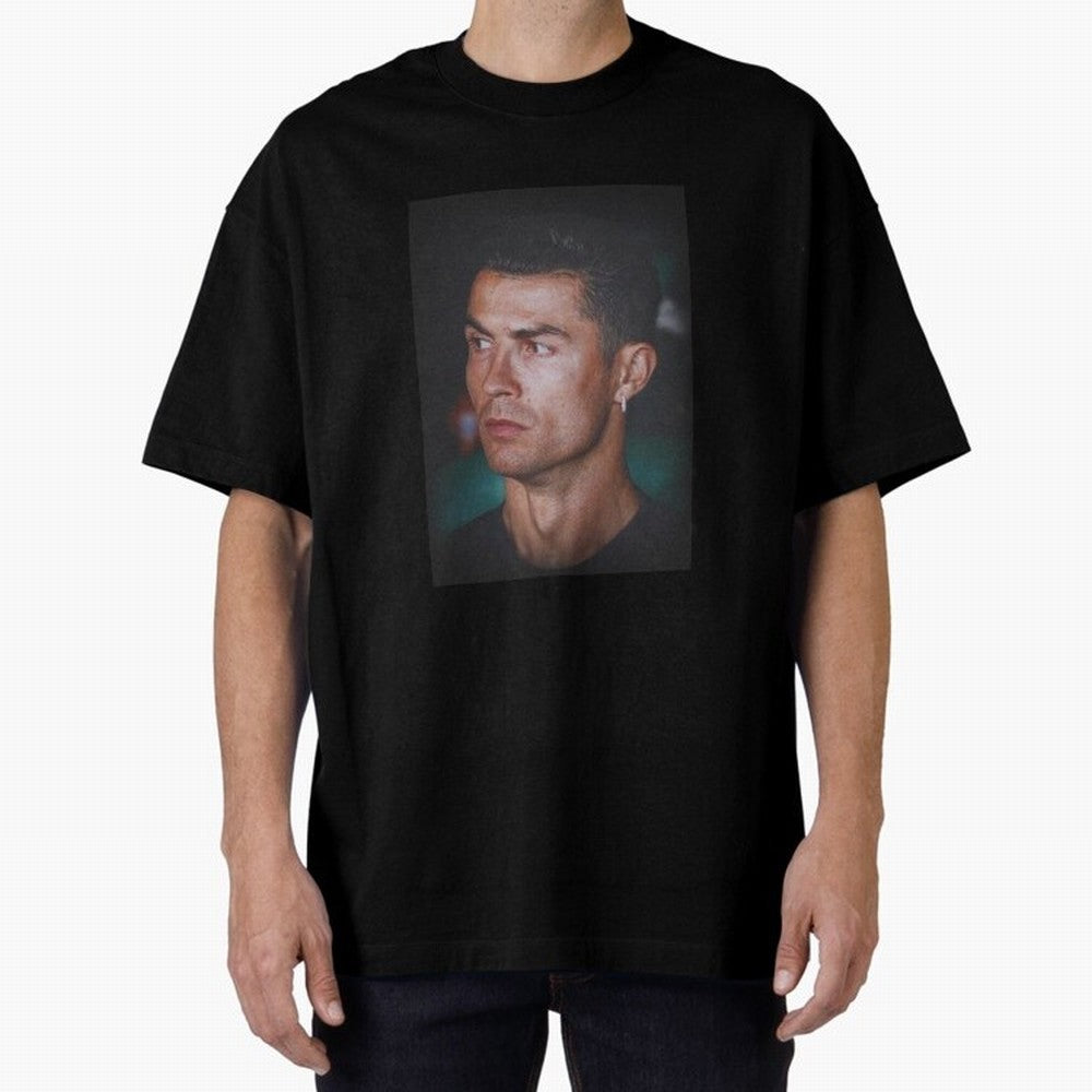 Cristiano Ronaldo Oversized T-Shirt Relive Legendary Nights from FIFA World Cup 2026 Spirit, Celebrating France and Portugal, CR7, Tournament Hype, Historic Matchups, Family Viewing Parties and Global Sports Pride; Great for Supporters Who Love