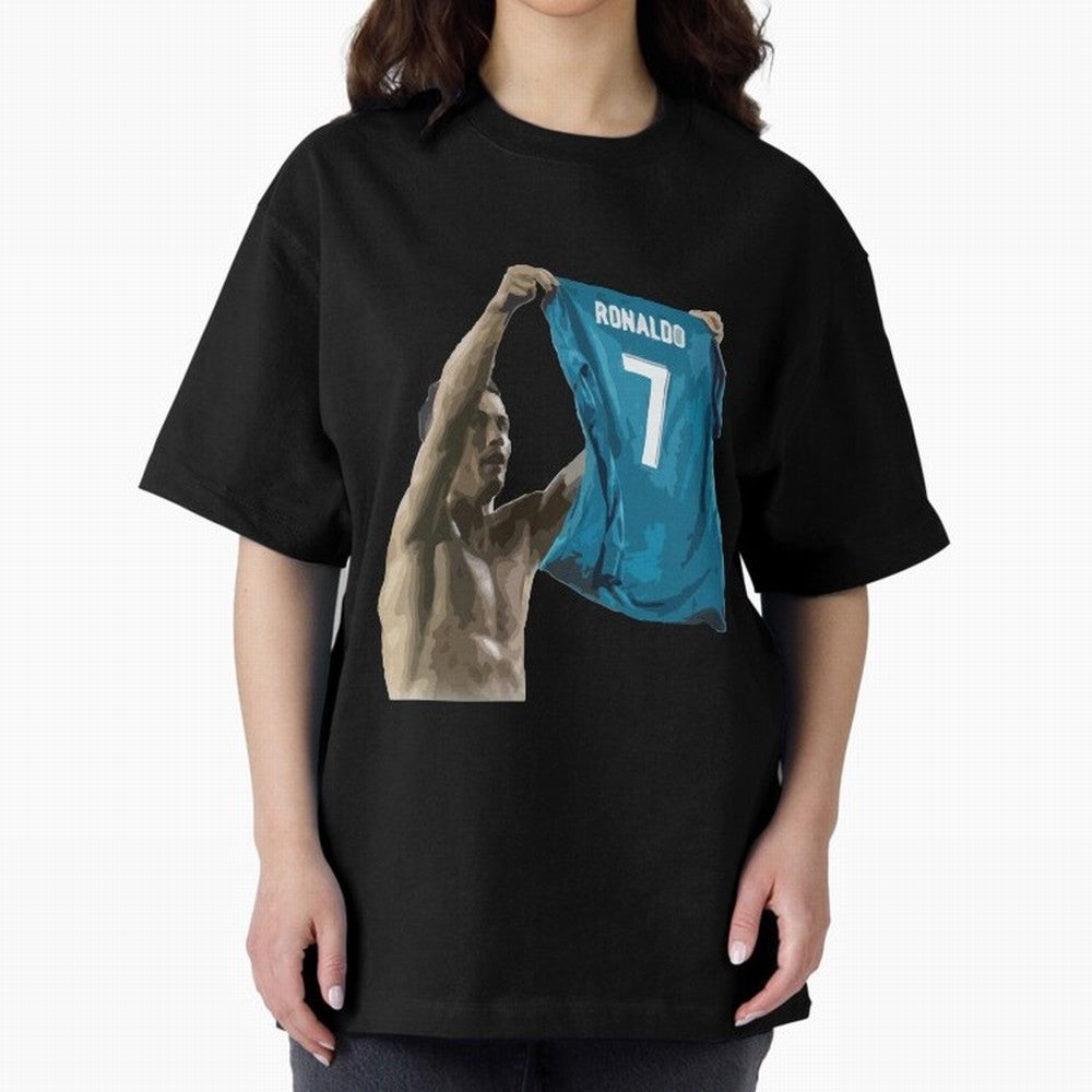 Cristiano Ronaldo celebration goal against Barcelona Oversized T-Shirt Feel Global Football Passion for FIFA World Cup 2026 USA Canada Mexico, Driven by Cristiano Ronaldo, Haaland and CR7, Brazil, Champion Mindset, Group Stage Buzz, Knockout