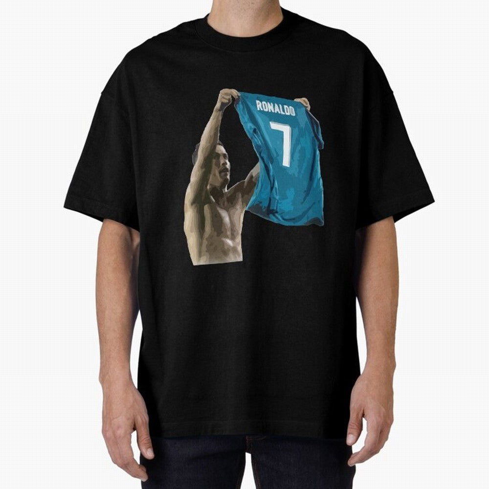 Cristiano Ronaldo celebration goal against Barcelona Oversized T-Shirt Feel Global Football Passion for FIFA World Cup 2026 USA Canada Mexico, Driven by Cristiano Ronaldo, Haaland and CR7, Brazil, Champion Mindset, Group Stage Buzz, Knockout