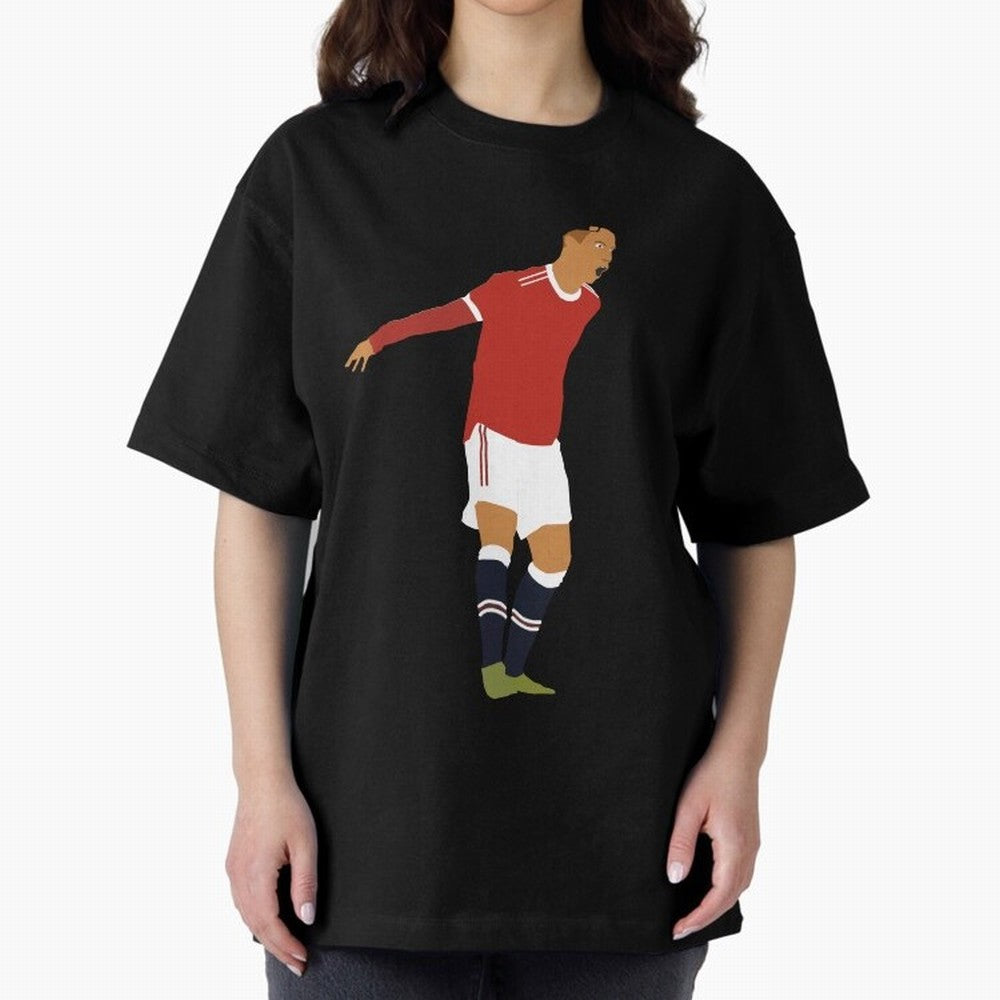 Cristiano Ronaldo Manchester United Oversized T-Shirt Carry the Dream of FIFA World Cup 2026 Group Stage Capturing Haaland and Mbappe, Argentina Energy, Champion Mindset, Group Stage Buzz, Knockout Tension and Passionate Fan Culture; Ideal for