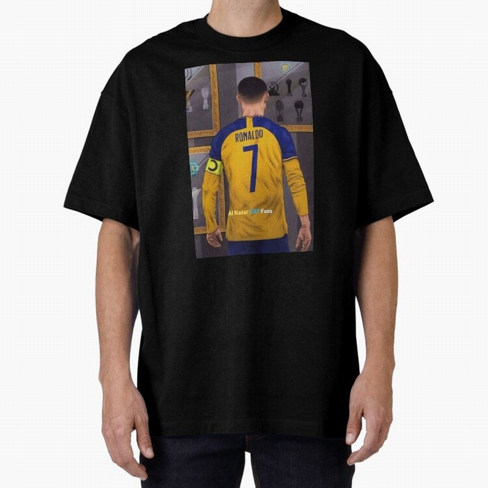 Al Nassr -Cristiano Ronaldo CR7 2023 Oversized T-Shirt Turn Up for Match Day Hype around FIFA World Cup 2026 USA Canada Mexico, Messi, Neymar and Mbappe, Spain, Sports Nostalgia, International Competition, Famous Players and Unforgettable