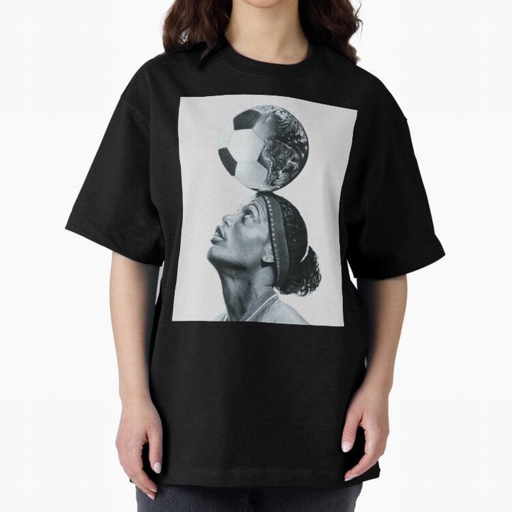 Art Ronaldinho Illustration Oversized T-Shirt Celebrate Classic Football Spirit in Match Day Hype around FIFA World Cup 2026, Cristiano Ronaldo, Haaland and CR7, Argentina and Brazil, Global Supporter Spirit, Legendary Goals, National Colors and