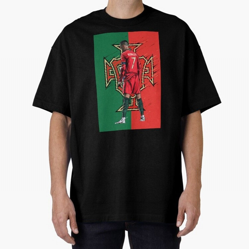 CR7 Portugal Oversized T-Shirt Build the FIFA World Cup 2026 USA Canada Mexico Journey through Messi, Neymar and Mbappe Highlights, England and Germany Pride, Game Day Rituals, Football Legends, Country Pride and the Road to the Final; Ideal for