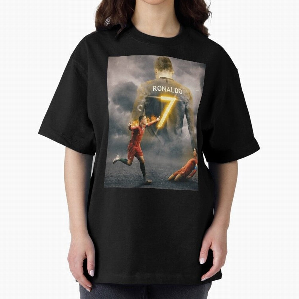 Art CR7 Wallpaper Oversized T-Shirt Live for the Drama of Global Football Passion for FIFA World Cup 2026, Driven by Mbappe and Neymar, Spain and Netherlands, Classic Soccer Heritage, Championship Pressure, Fan Loyalty and International Pride;