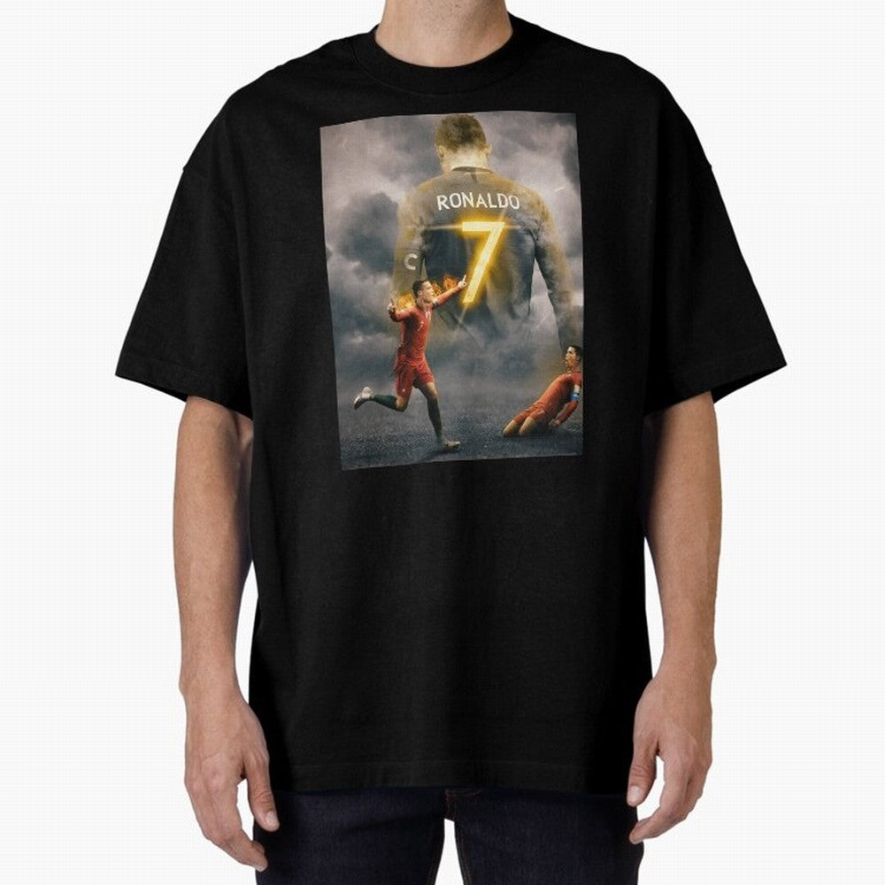 Art CR7 Wallpaper Oversized T-Shirt Live for the Drama of Global Football Passion for FIFA World Cup 2026, Driven by Mbappe and Neymar, Spain and Netherlands, Classic Soccer Heritage, Championship Pressure, Fan Loyalty and International Pride;