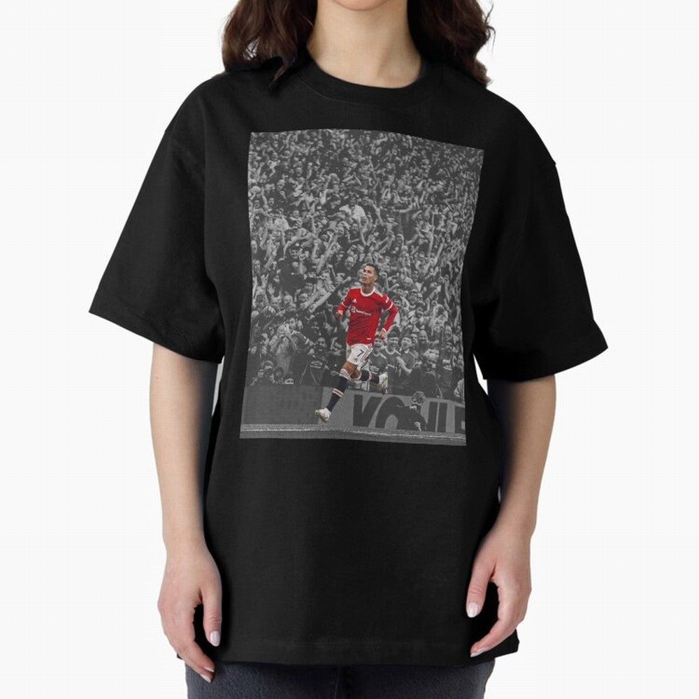 Ronaldo Cr7 Highlights Moment Manchester,Ronaldo Gifts,Ronaldo Cover,Ronaldo Prints Oversized T-Shirt Enjoy Match Day Hype around FIFA World Cup 2026 Group Stage, Cristiano Ronaldo, France and Portugal, Football History, Final Match Energy, Crowd