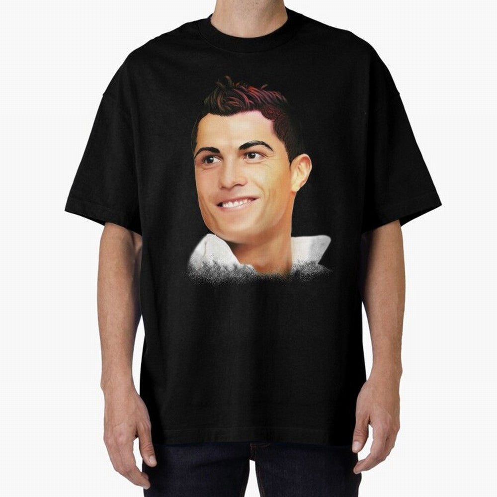 Cristiano Ronaldo CR7 | Digital Painting Oversized T-Shirt Fuel FIFA World Cup 2026 USA Canada Mexico for Fans of Messi and Spain and Netherlands, Bringing Sports Nostalgia, International Competition, Famous Players and Unforgettable Victories;