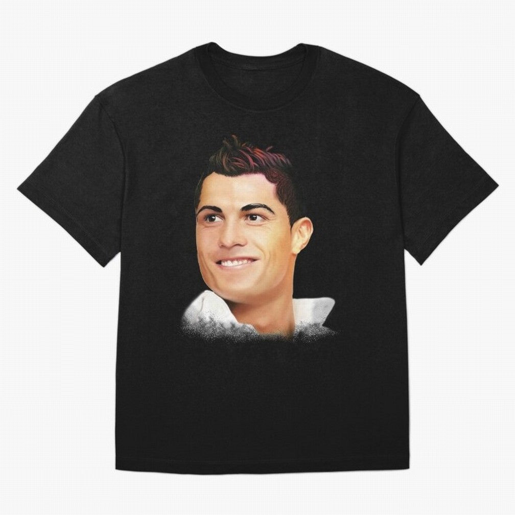 Cristiano Ronaldo CR7 | Digital Painting Oversized T-Shirt Fuel FIFA World Cup 2026 USA Canada Mexico for Fans of Messi and Spain and Netherlands, Bringing Sports Nostalgia, International Competition, Famous Players and Unforgettable Victories;