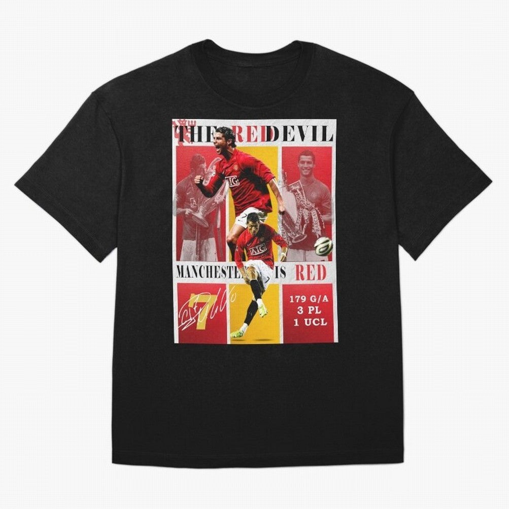 Cristiano Ronaldo 2008 Manchester United Poster Oversized T-Shirt Relive the Noise and Pride of Match Day Hype around FIFA World Cup 2026 USA Canada Mexico, Messi, Neymar and Mbappe, France and Portugal, Football Festival Excitement, Trophy